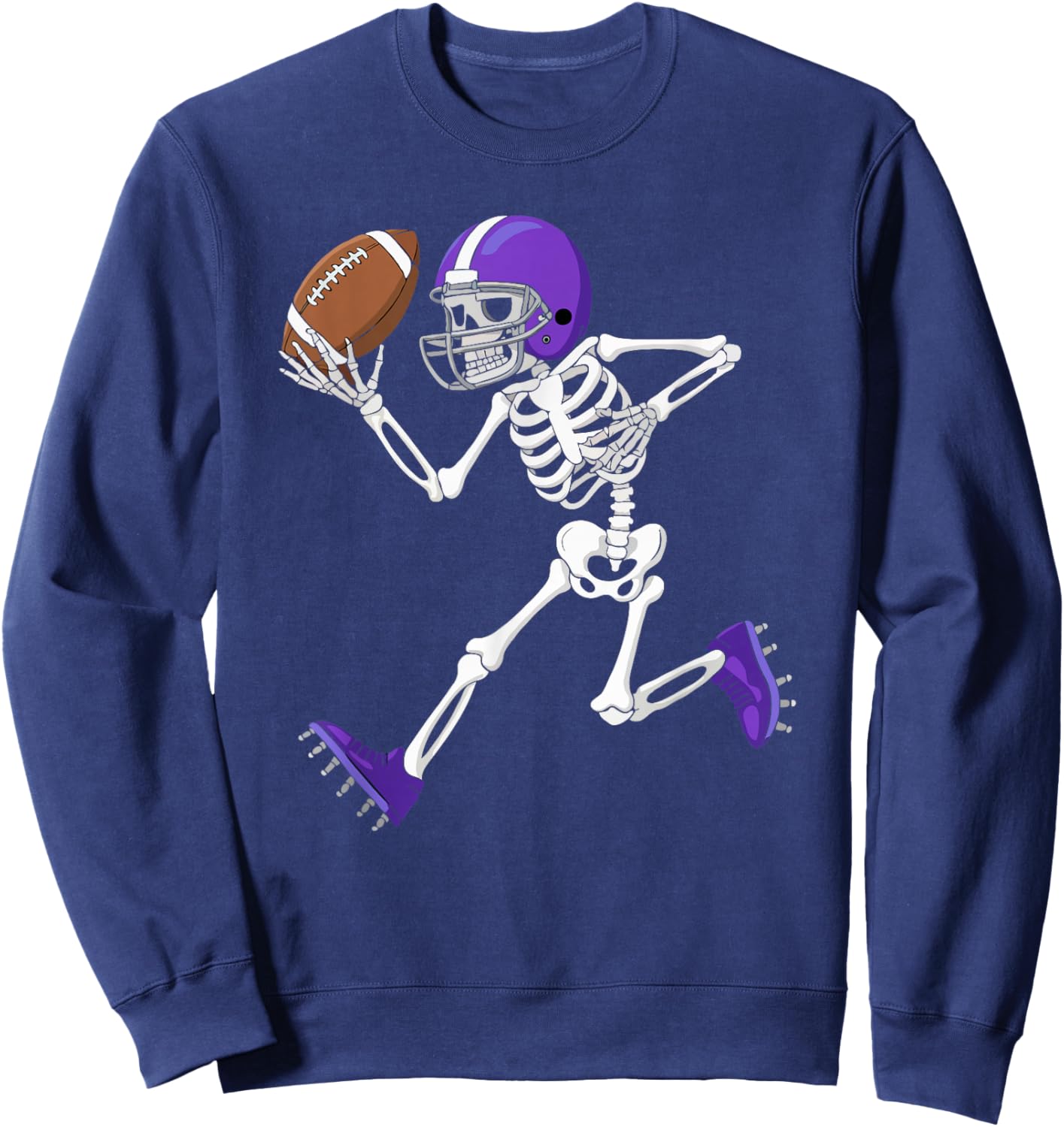 American Football Skeleton Player Funny Halloween Men Boys Sweatshirt - Sweatshirt | Navy