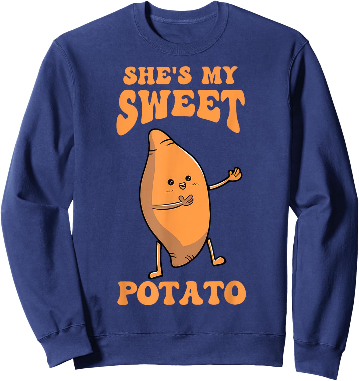 Thanksgiving Matching Couple She's My Sweet Potato I Yam Sweatshirt - Sweatshirt | Navy