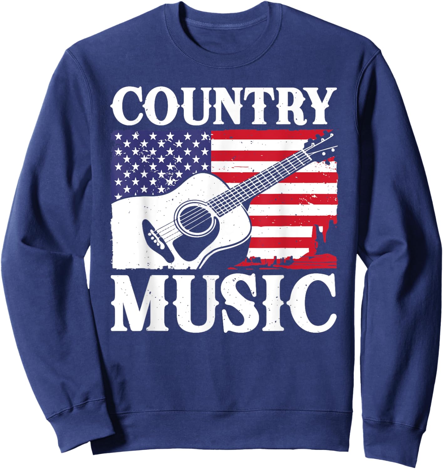 Cool Country Music Art Women Classic Country Music Sweatshirt - Sweatshirt | Navy