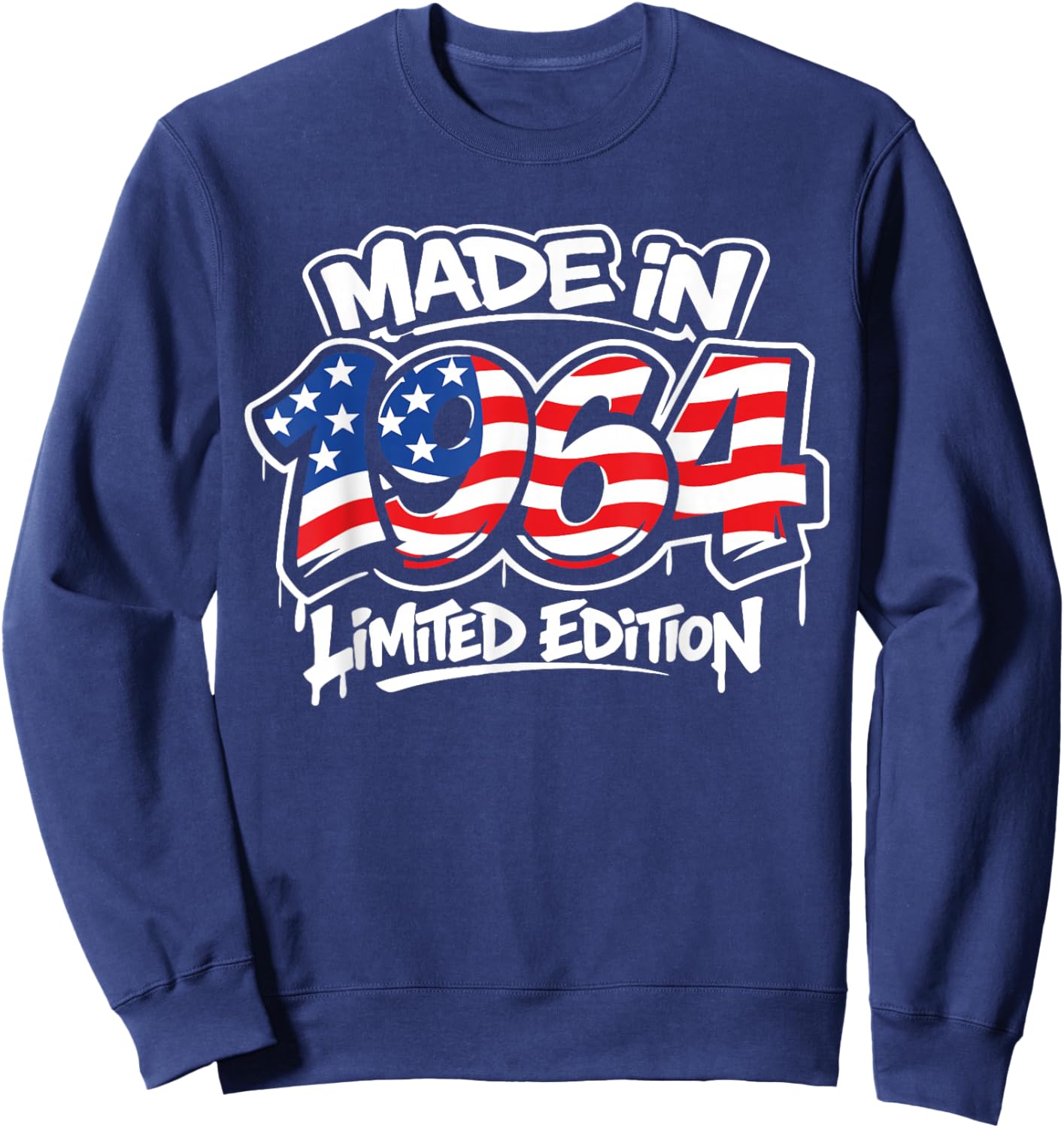 Made in 1964 Limited Edition 62th Birthday USA Flag Sweatshirt - Sweatshirt | Navy