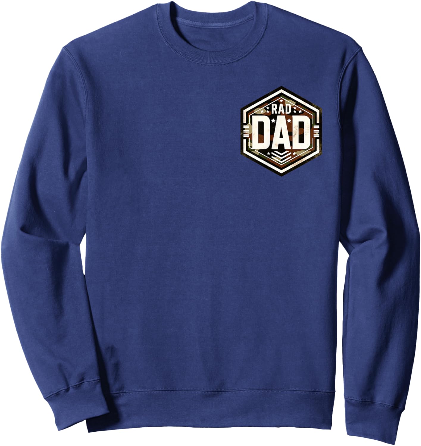 Camo Rad Dad Retro Camouflage Daddy Father's Day 2 Sides Sweatshirt - Sweatshirt | Navy