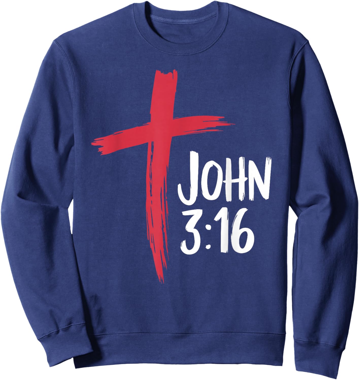 John 3:16 Distressed Cross Graphic Sweatshirt - Sweatshirt | Navy