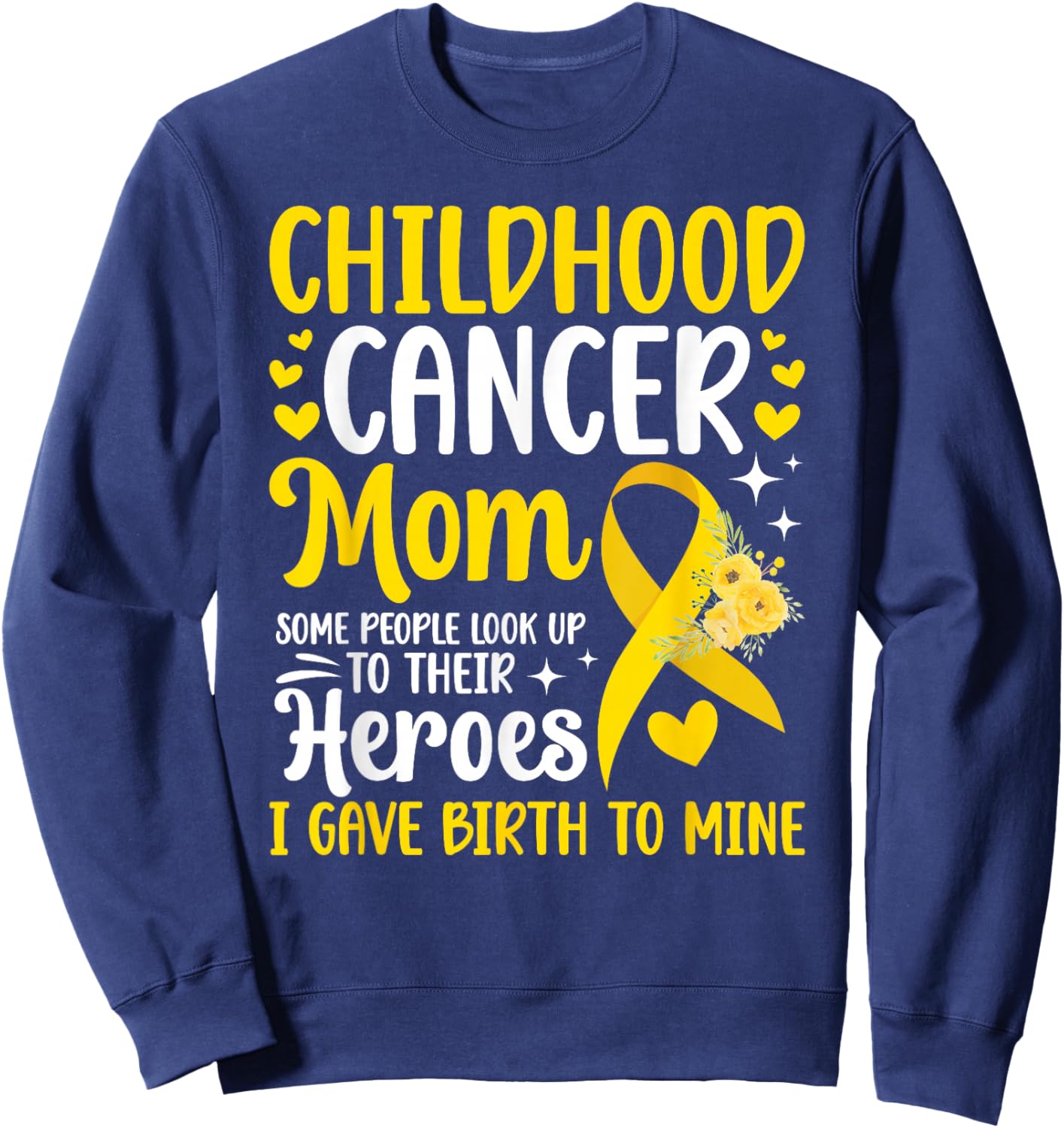 Childhood Cancer Mom of A Childhood Cancer Warrior Mother Sweatshirt - Sweatshirt | Navy