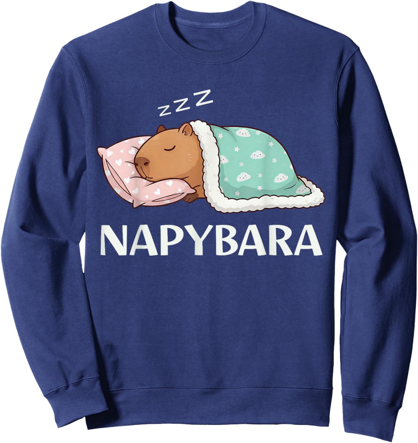 Napybara Pyjama Amusant et Mignon Capybara pour Dormir Sweatshirt - Sweatshirt | Navy