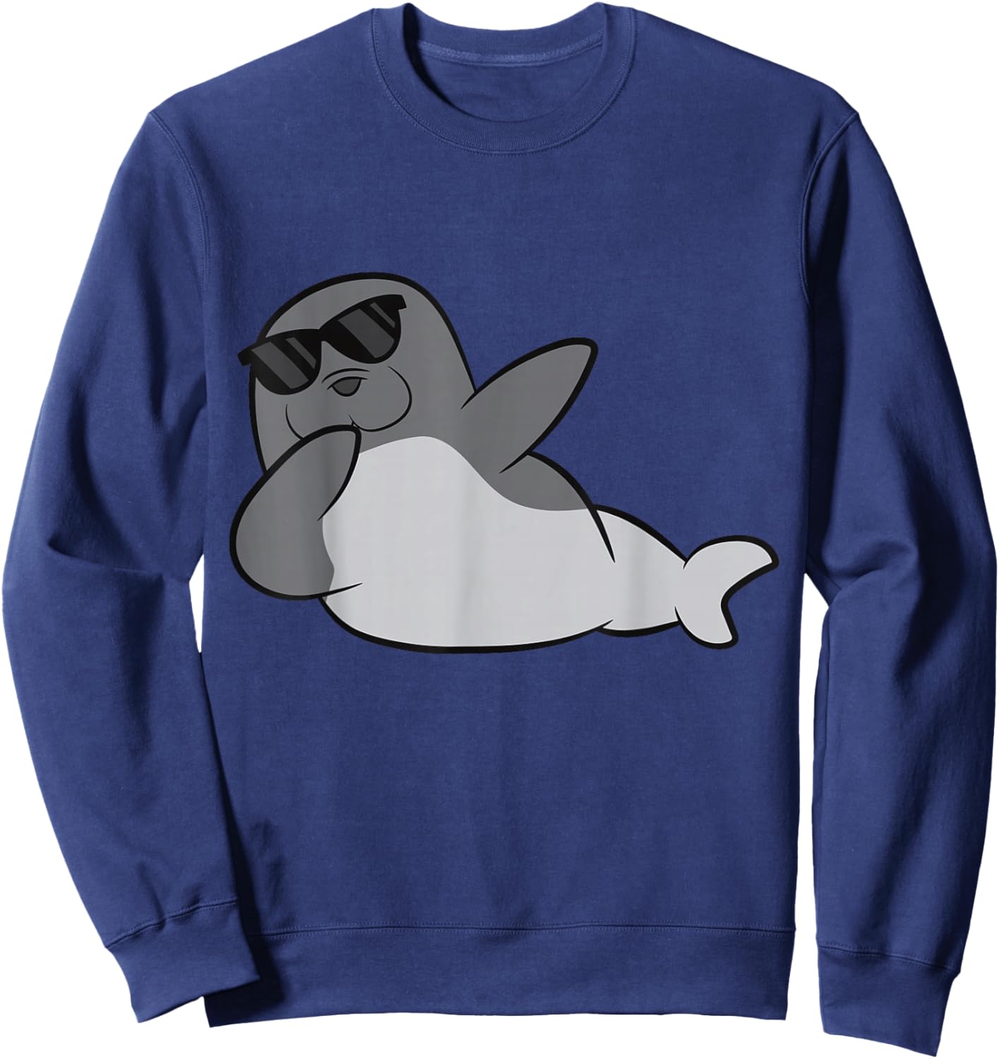 Dabbing Seal Cute Seal Sweatshirt - Sweatshirt | Navy
