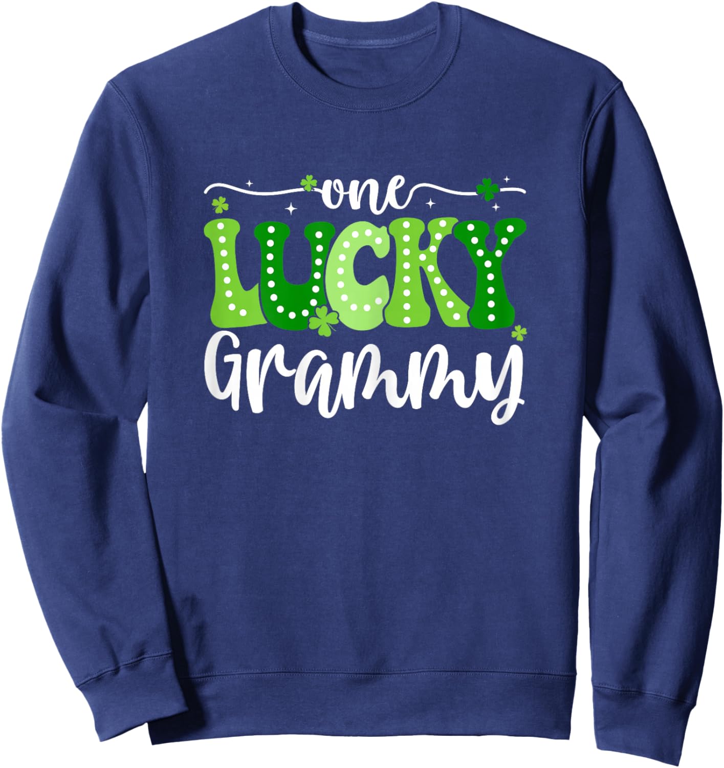 One Lucky Grammy Groovy Retro Grammy St Patrick's Day Sweatshirt - Sweatshirt | Navy