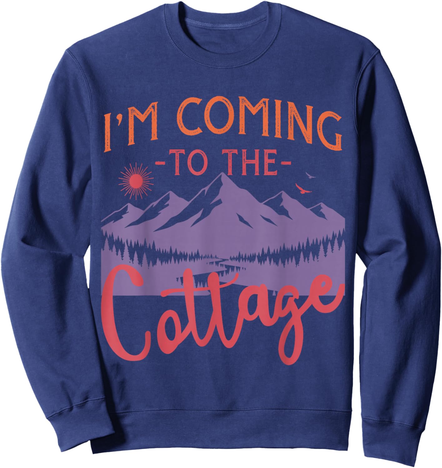 Vintage I'm Coming to The Cottage Hockey Romance Sweatshirt - Sweatshirt | Navy