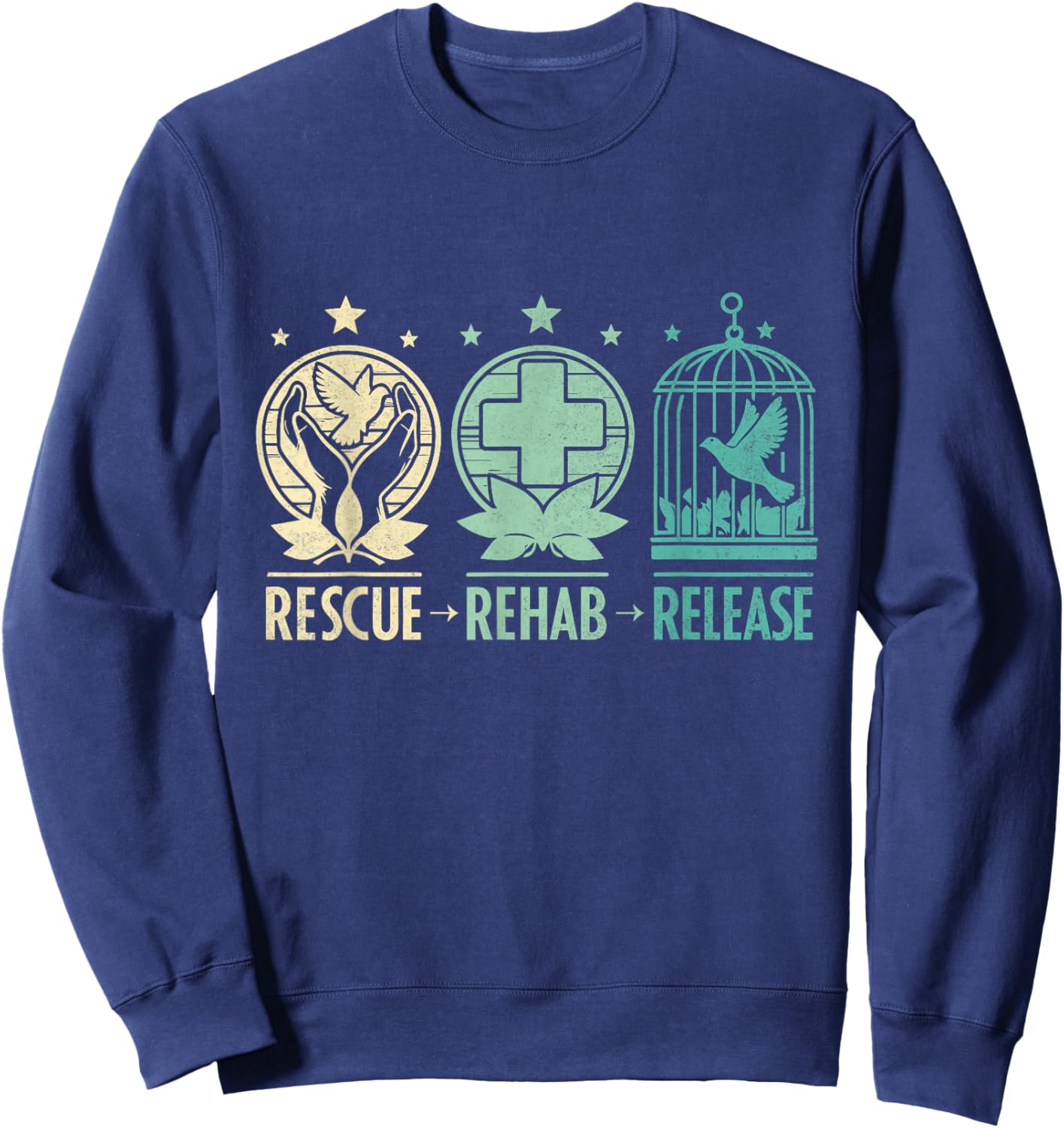 Rescue, Rehab, Release Wildlife Conservation & Care , Small, Black Sweatshirt - Sweatshirt | Navy