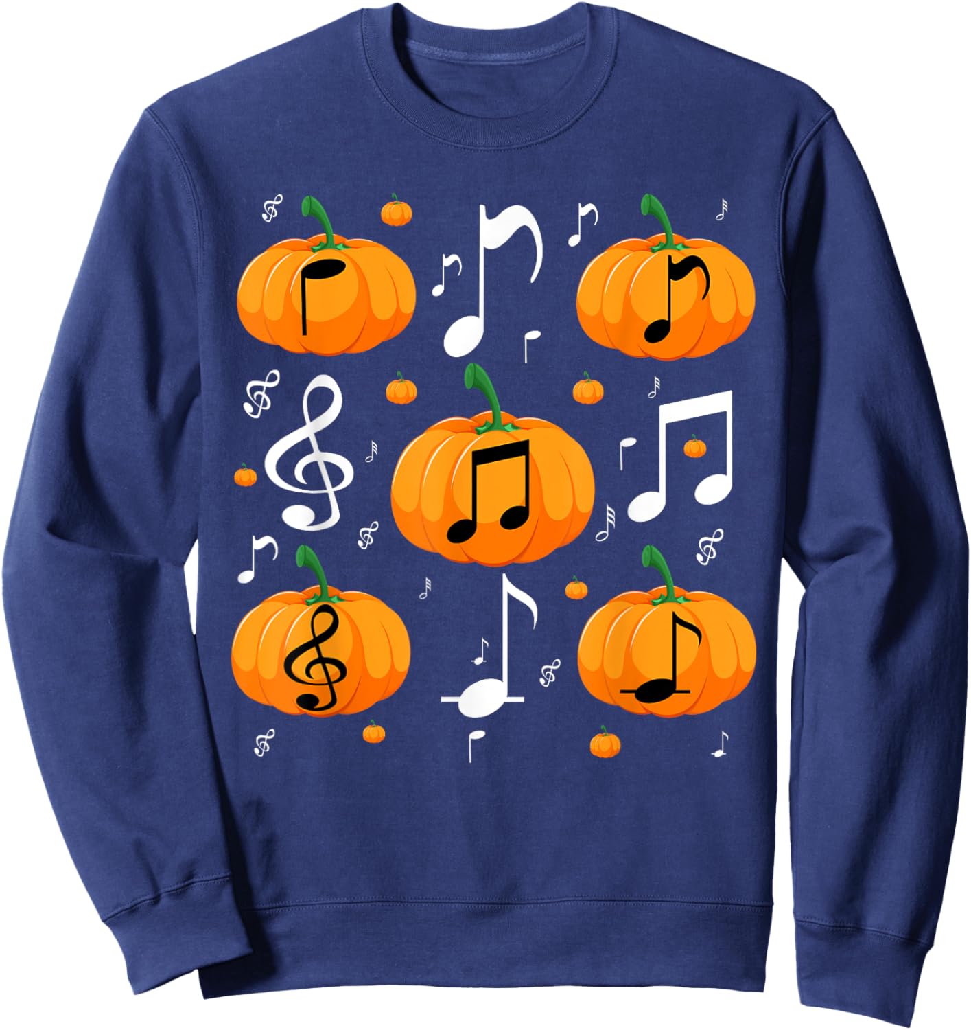 Music Note Pumpkin Fall Costume For Musicians And Teachers Sweatshirt - Sweatshirt | Navy