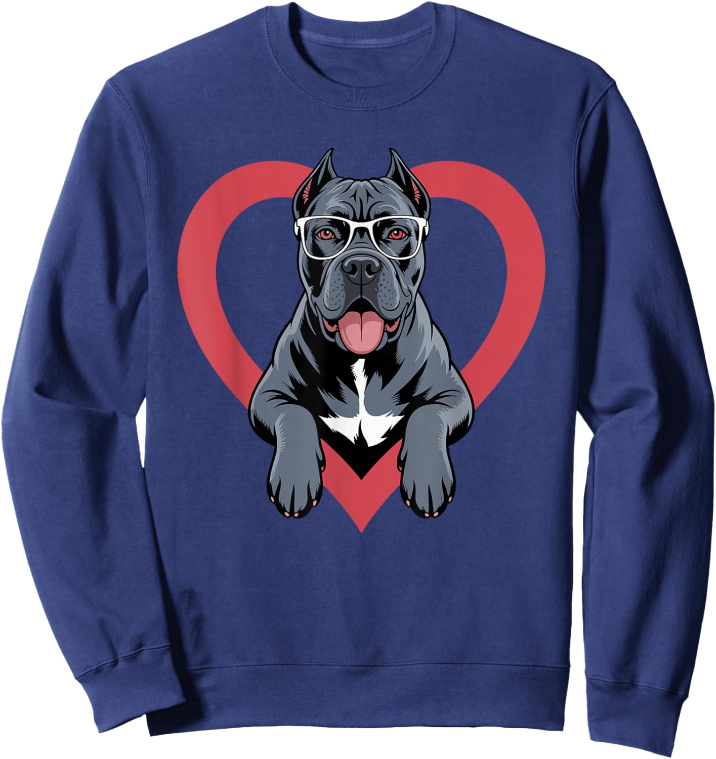 Heart Cane Corso Glasses Sweatshirt - Sweatshirt | Navy
