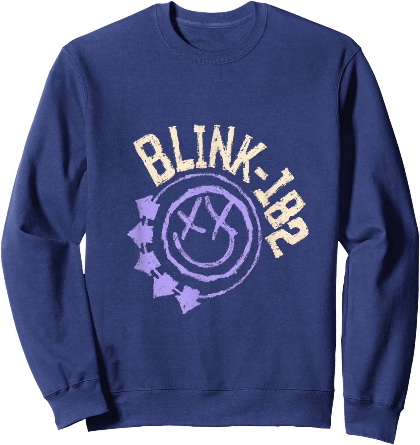 Official Blink-182 Purple Smiley Logo Sweatshirt - Sweatshirt | Navy