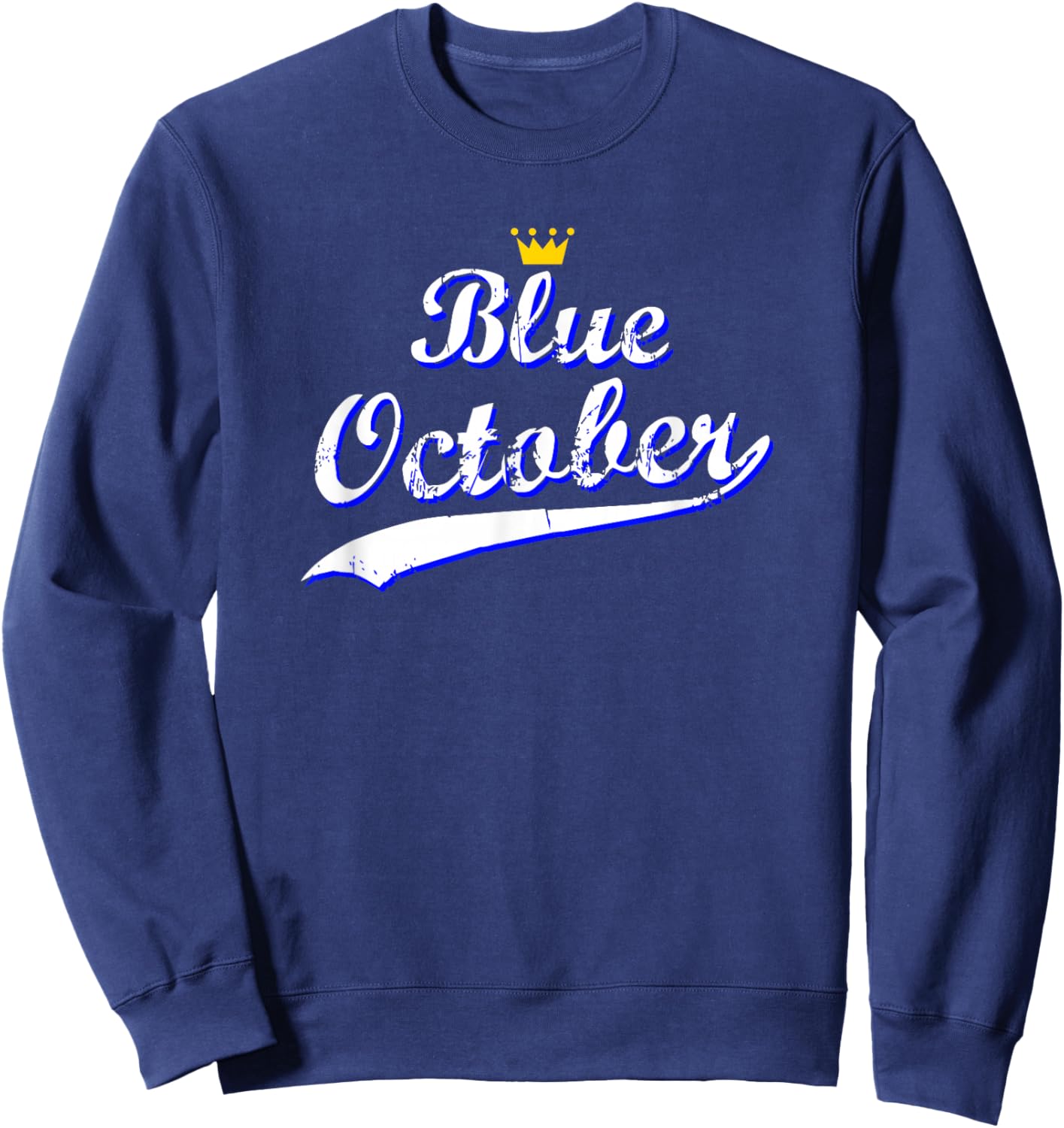 Blue October Retro Script Design Sweatshirt - Sweatshirt | Navy