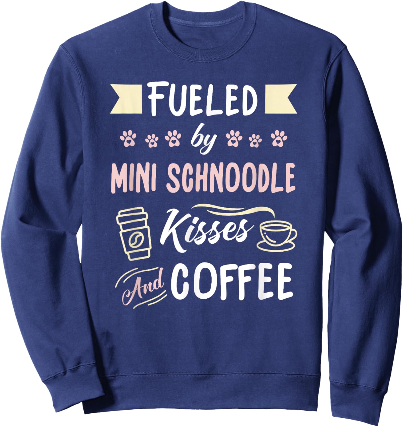 Mini Schnoodle Mom Miniature Schnauzer Poo Coffee Lover Sweatshirt - Sweatshirt | Navy