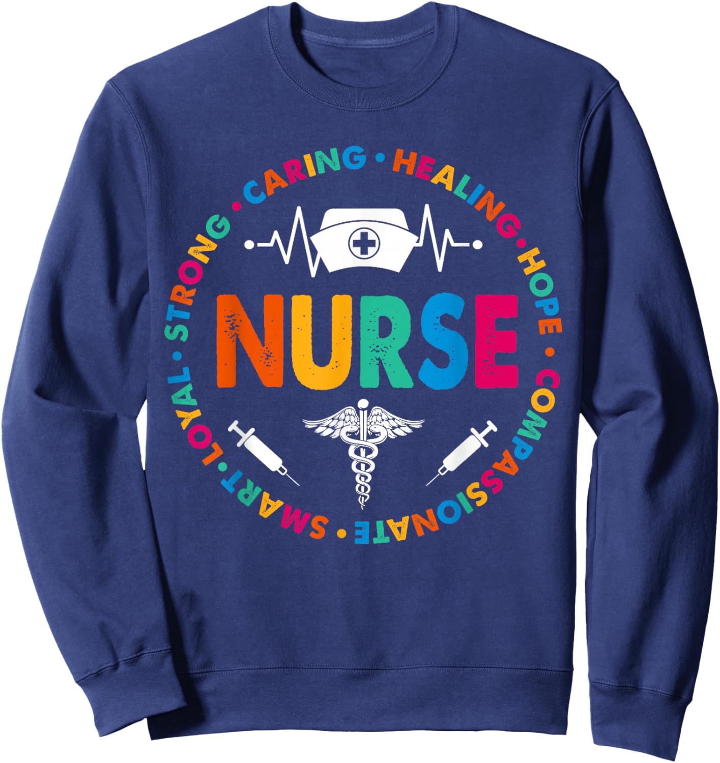 Nurse Shirt Funny Nursing Nurse RN LPN NP Sweatshirt - Sweatshirt | Navy