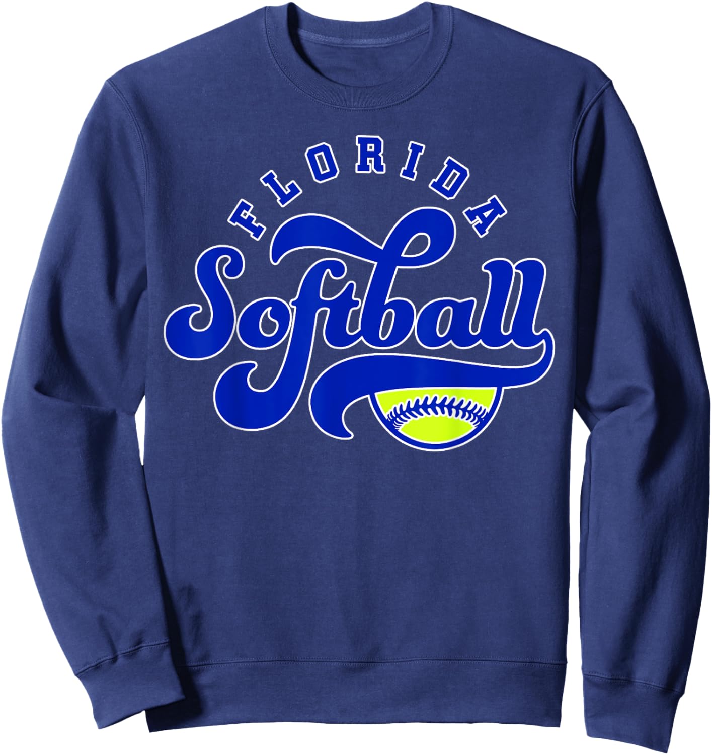 Florida Softball Vintage Kids Team Retro Softball Fan Sweatshirt - Sweatshirt | Navy