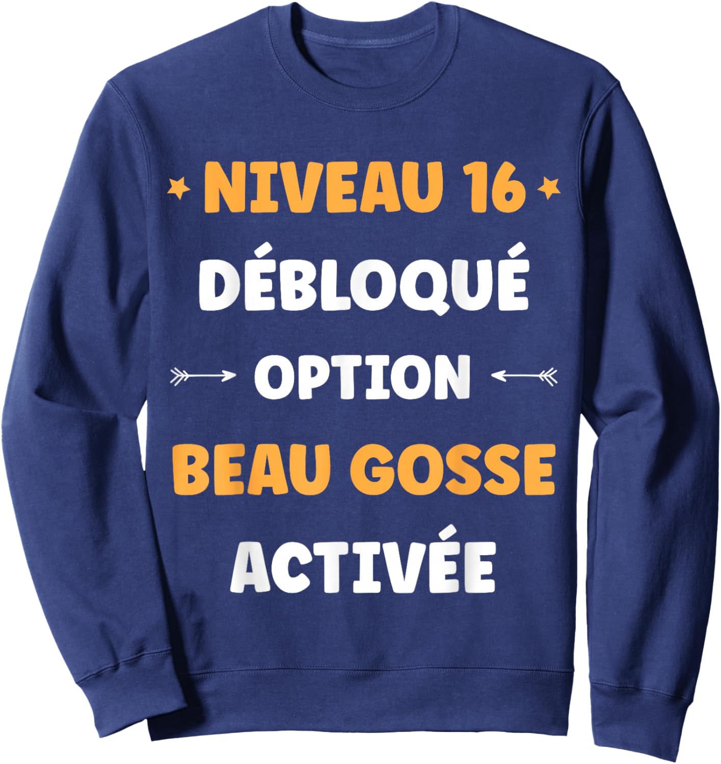 Drole garçon Niveau 16 Ans Geek Anniversaire Humour 16 Ans Sweatshirt - Sweatshirt | Navy