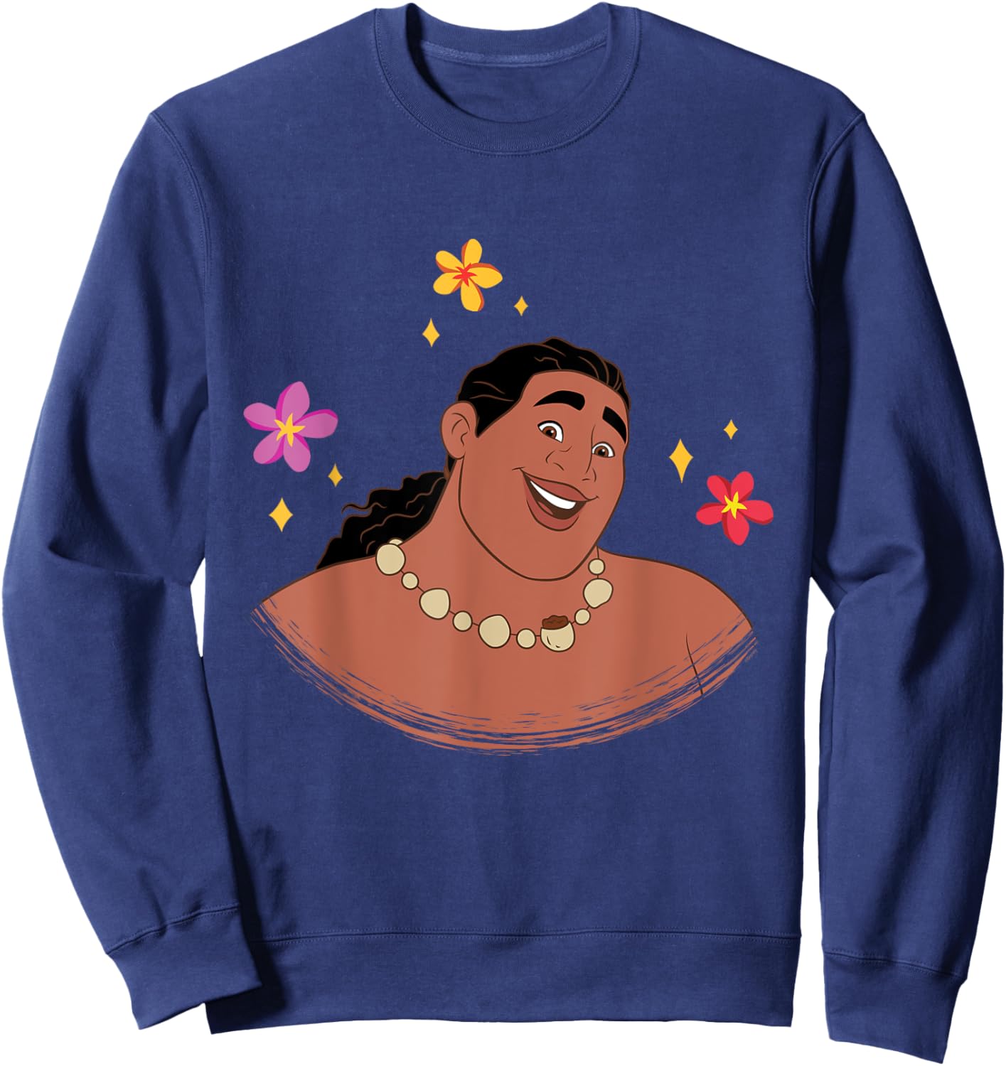 Disney Moana 2 Big Face Moni Tropical Flowers Costume Sweatshirt - Sweatshirt | Navy