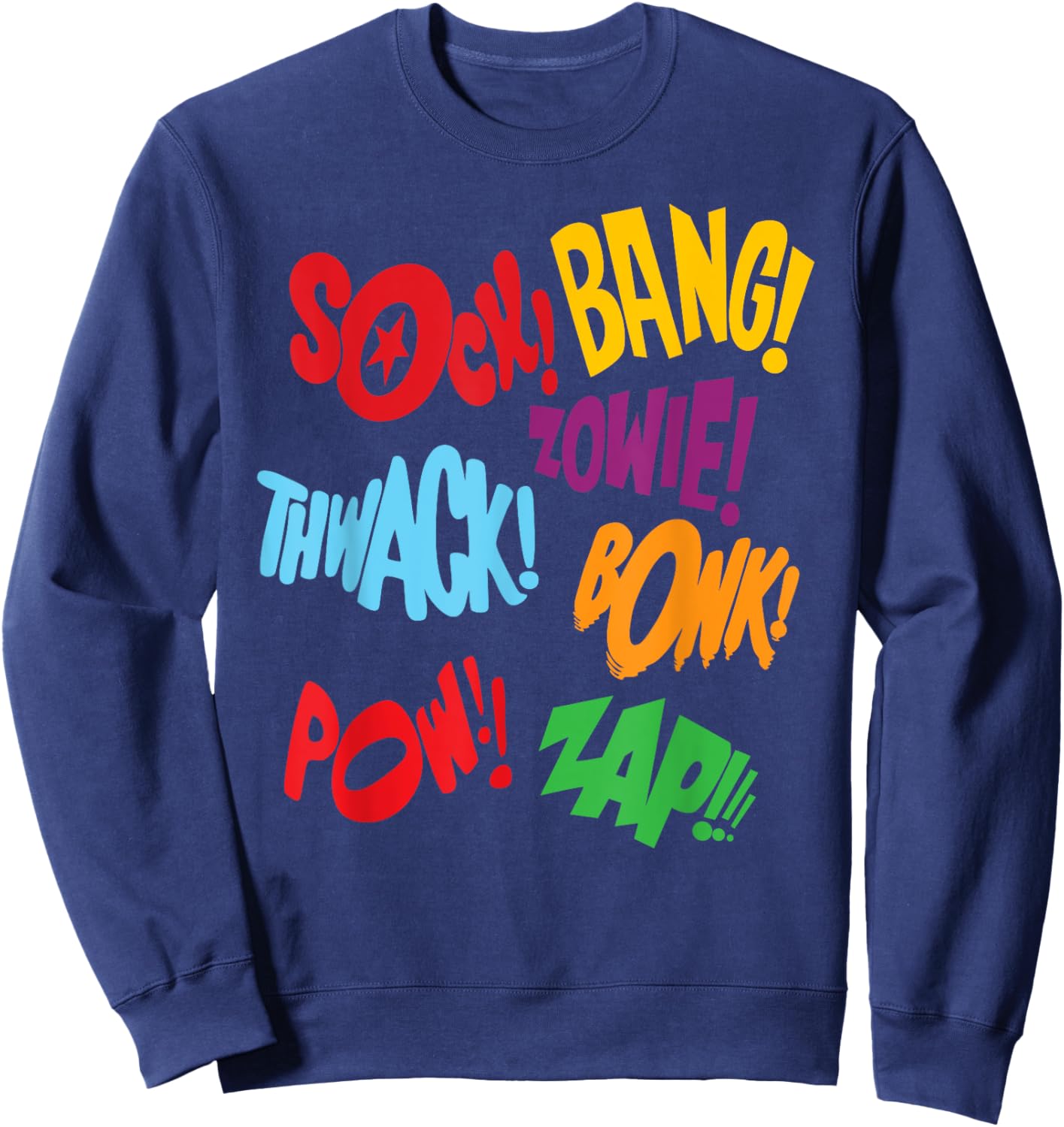 Retro Comic Book Action Sound Effects Sock Bang Pow Sweatshirt - Sweatshirt | Navy