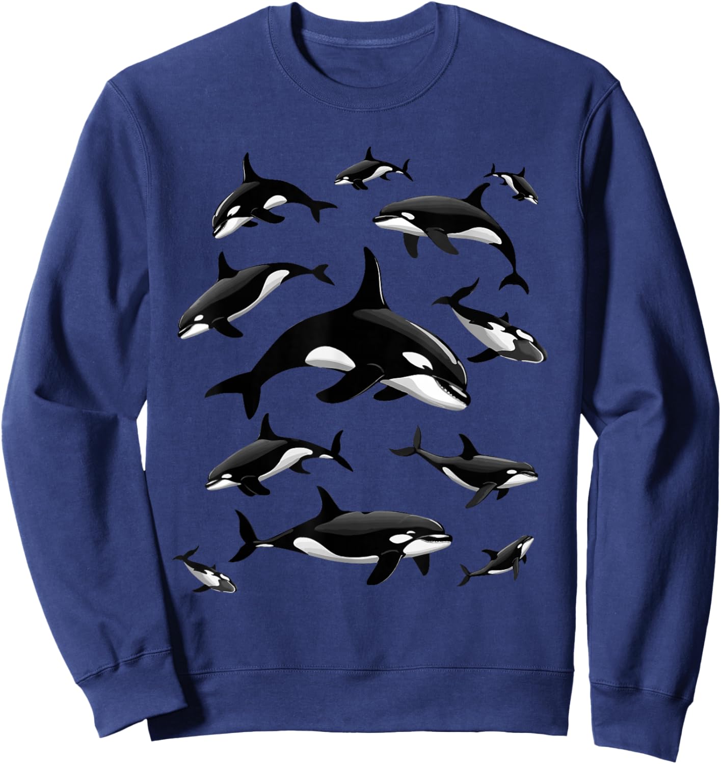 Cool Orca Art Women Kids Killer Whale Orca Lover Sweatshirt - Sweatshirt | Navy