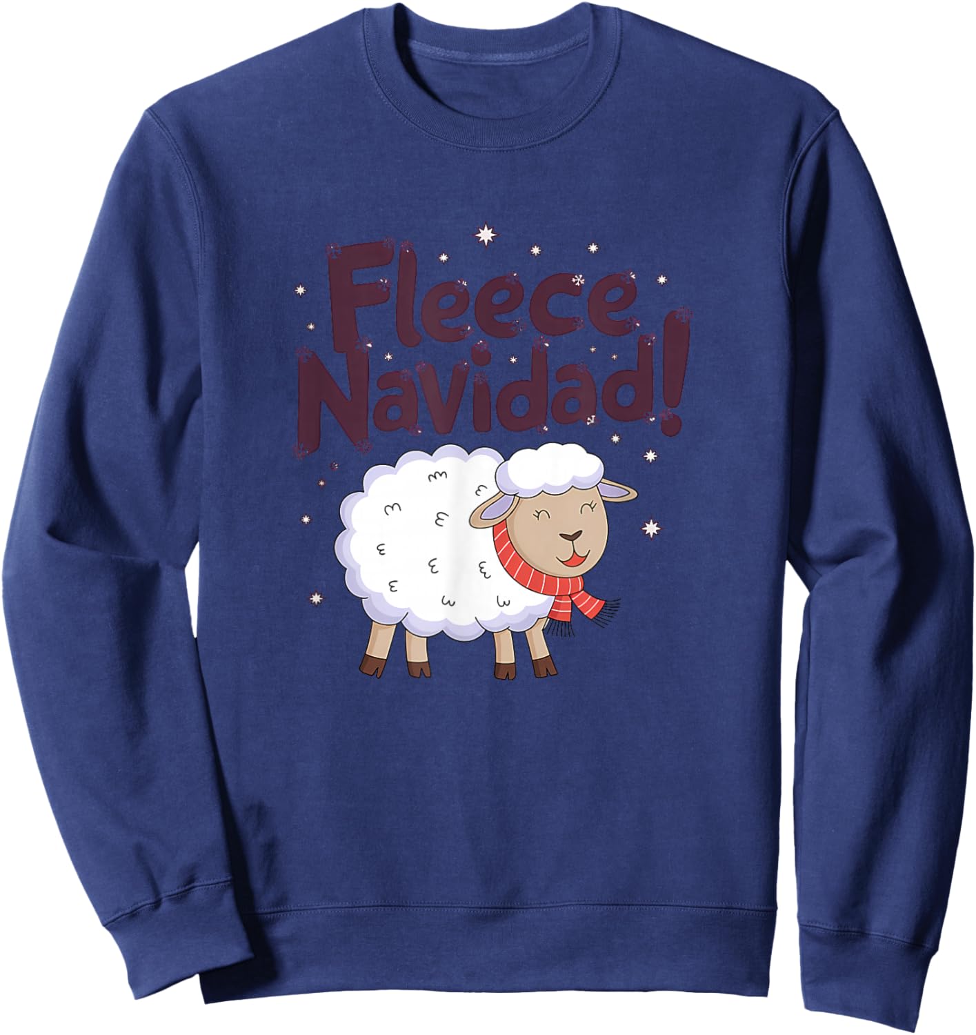 Fleece Navidad Funny Christmas Sheep Festive Sweatshirt - Sweatshirt | Navy
