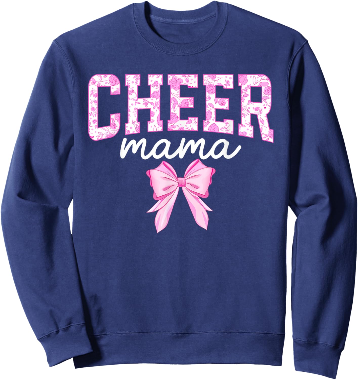 Cheer Mom Of A Cheerleader Mama Coquette Cheerleading Mom Sweatshirt - Sweatshirt | Navy