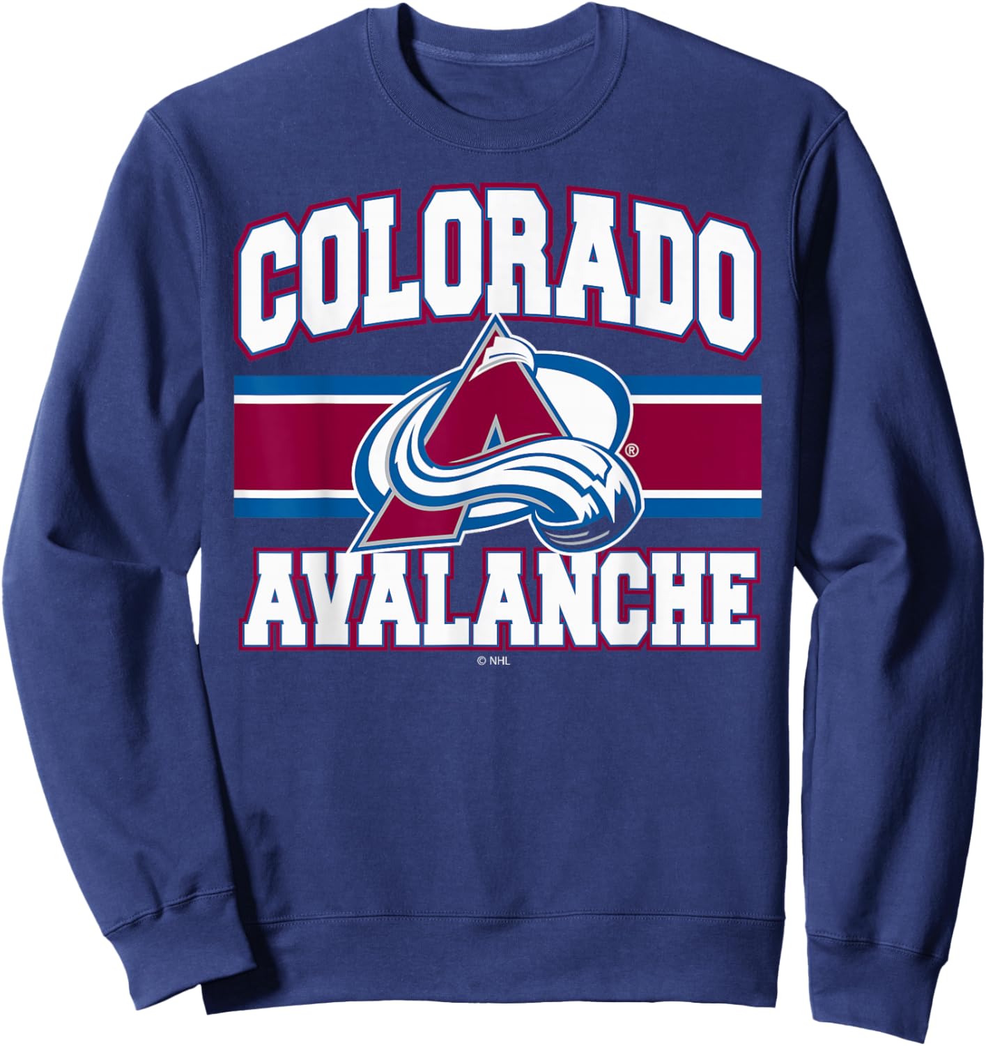 Colorado Avalanche Stripe Black Officially Licensed Sweatshirt - Sweatshirt | Navy