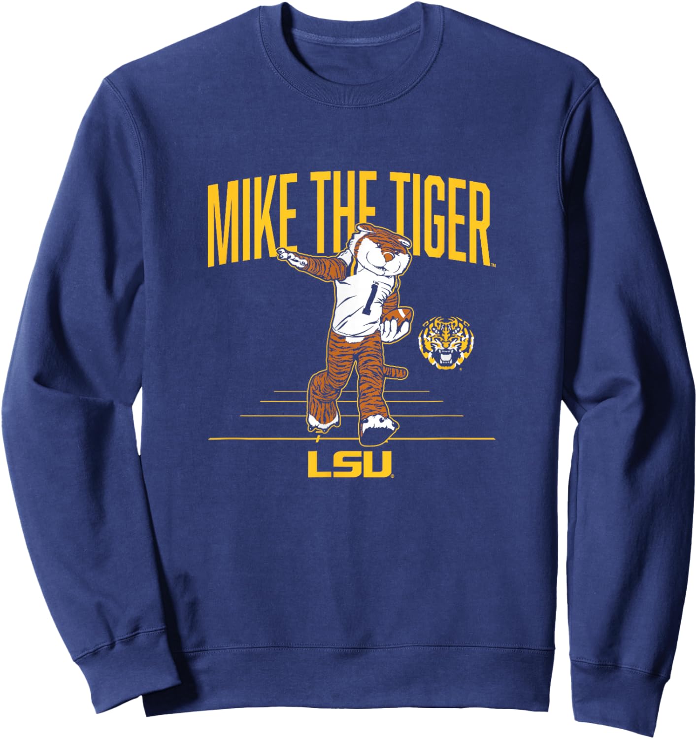 LSU Tigers Football: Mike the Tiger Mascot Sweatshirt - Sweatshirt | Navy