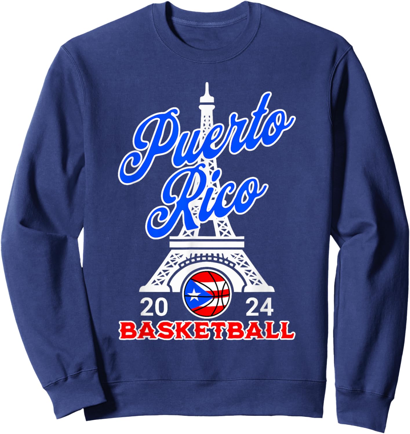Puerto Rican Pride Basketball Sport Puerto Rico Flag Boricua Sweatshirt - Sweatshirt | Navy