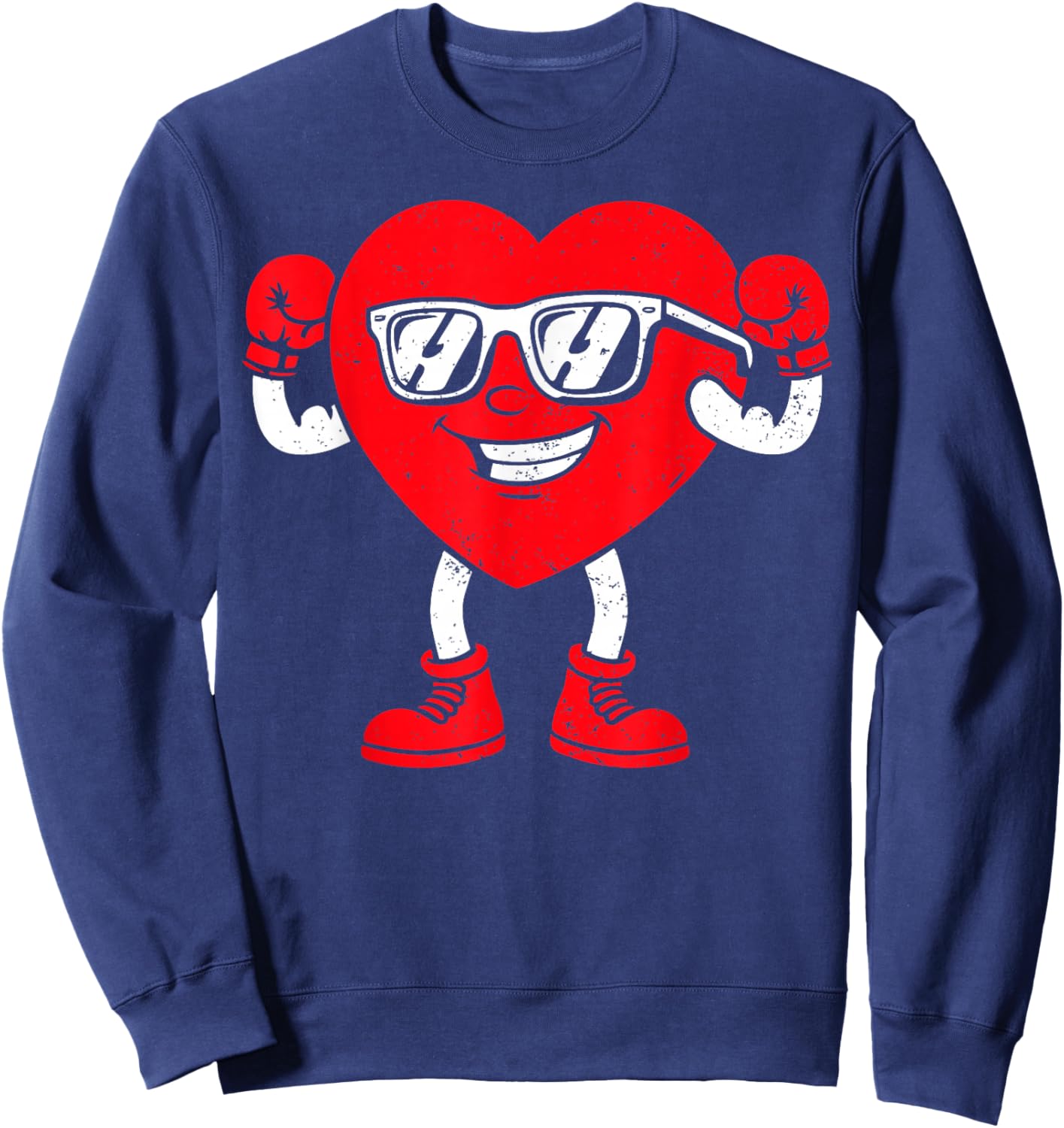 Happy Valentines Day Boxing Heart Matching Couples Sweatshirt - Sweatshirt | Navy