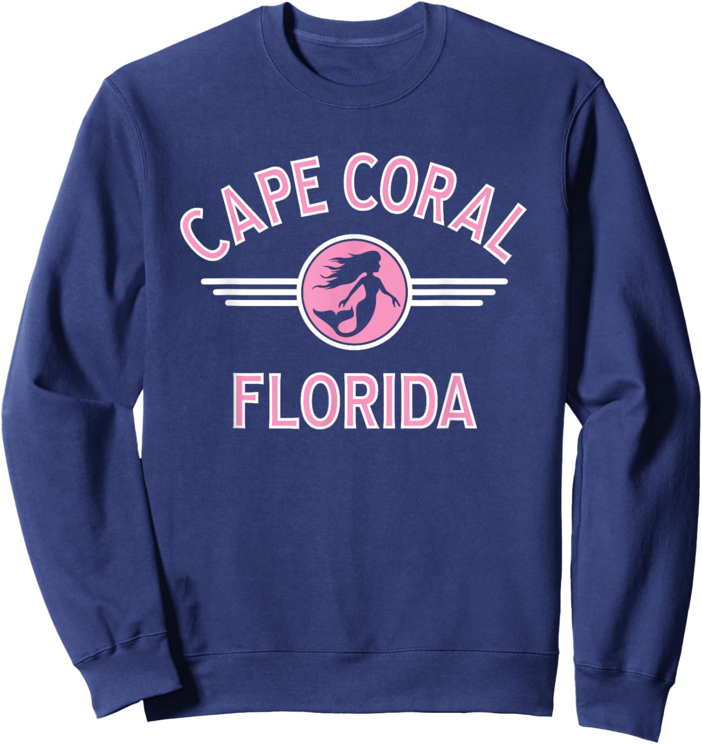 Cape Coral Florida Mermaid Circle Sweatshirt - Sweatshirt | Navy