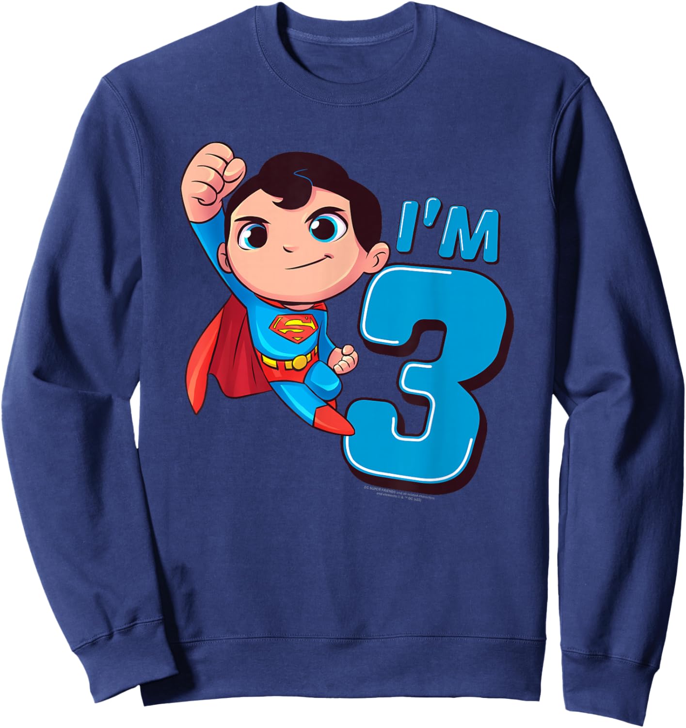 Superman 3rd Birthday Cute I'm 3 Sweatshirt - Sweatshirt | Navy