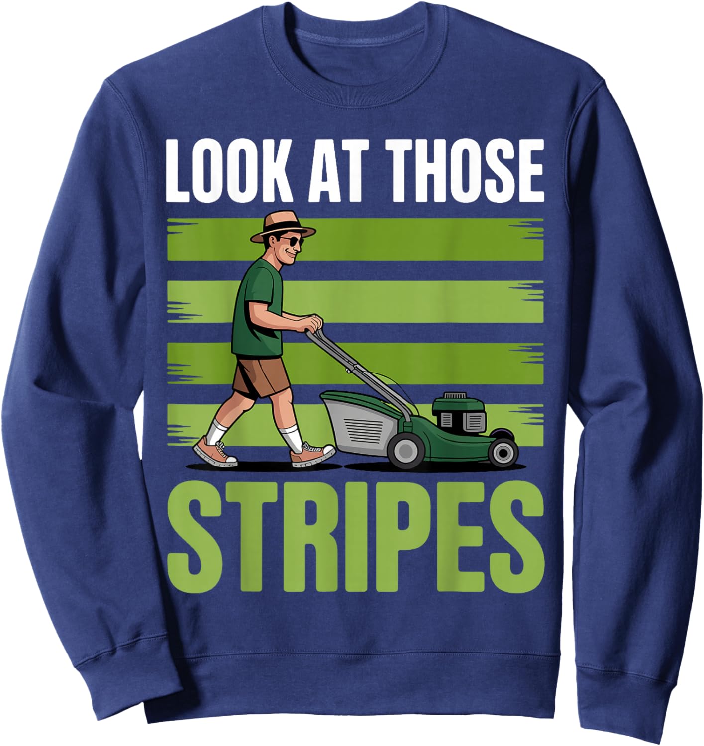 Funny Lawn Mower Art Women Lawn Mowing Landscaper Sweatshirt - Sweatshirt | Navy