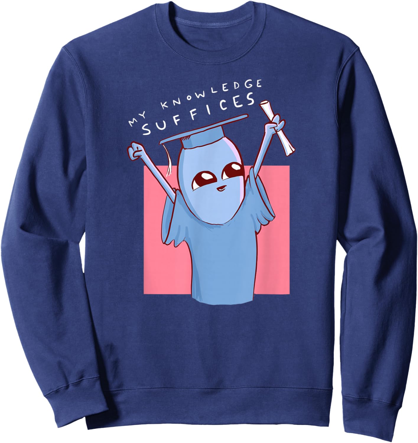 Threadless Nathan W. Pyle My Knowledge Suffices Graphic Sweatshirt - Sweatshirt | Navy