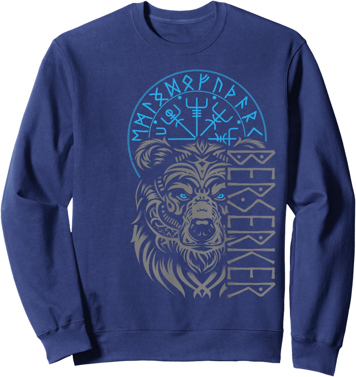 Berserker & Viking Compass - Norse Bear Design Sweatshirt - Sweatshirt | Navy