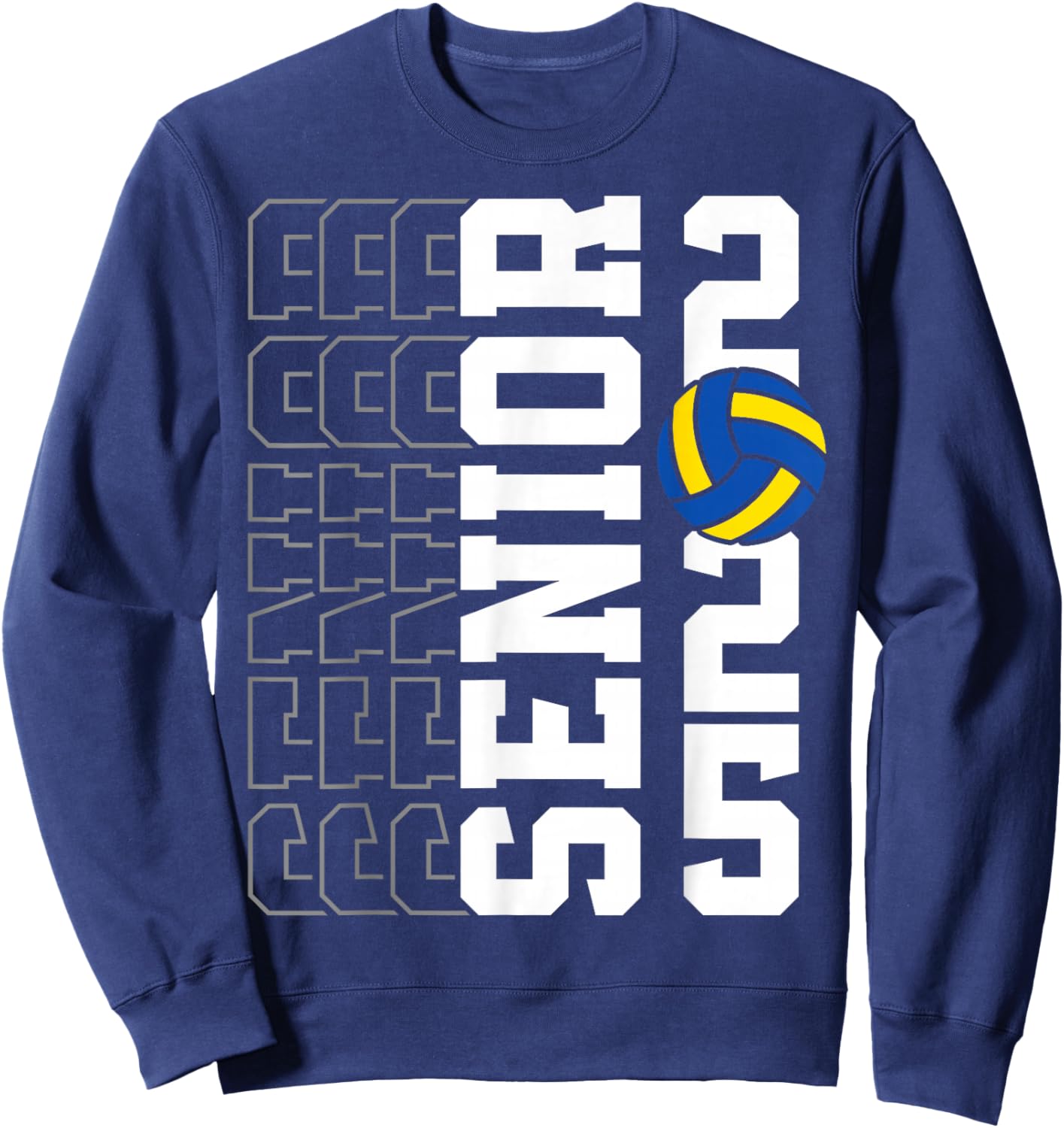 Class of 2025 Graduation Senior Volleyball Player Boys Girls Sweatshirt - Sweatshirt | Navy