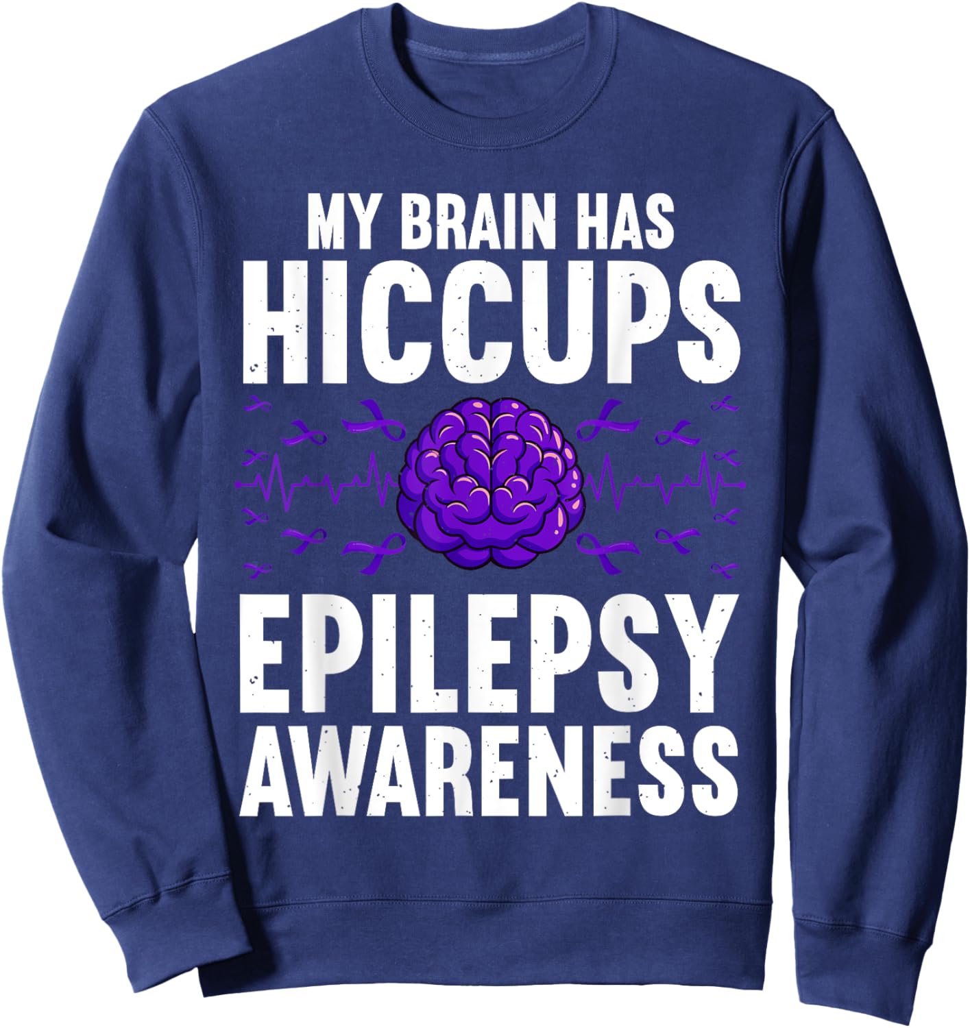 Cool Epilepsy Art Women Seizure Epilepsy Awareness Sweatshirt - Sweatshirt | Navy
