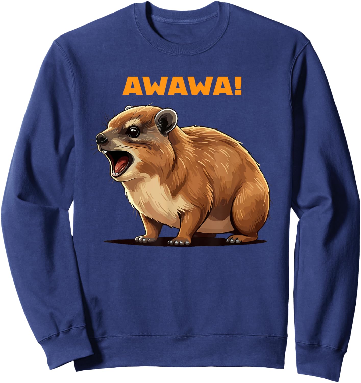 Rock Hyrax Lover Awawa Funny Groundhog Dassie Sweatshirt - Sweatshirt | Navy