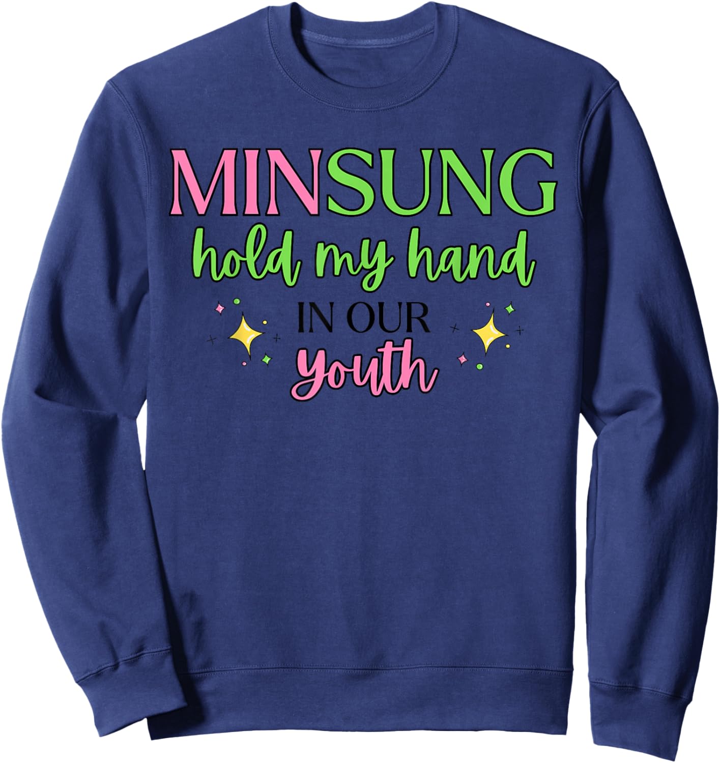 Minsung Hold My Hand in Our Youth Lyrics Whatevership Skz Sweatshirt - Sweatshirt | Navy