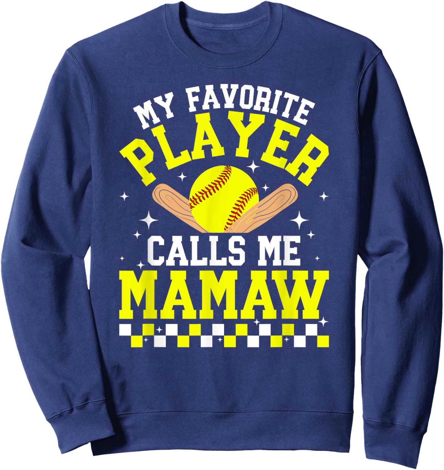 Proud Softball Mamaw Of A Softball Player Mamaw Sweatshirt - Sweatshirt | Navy
