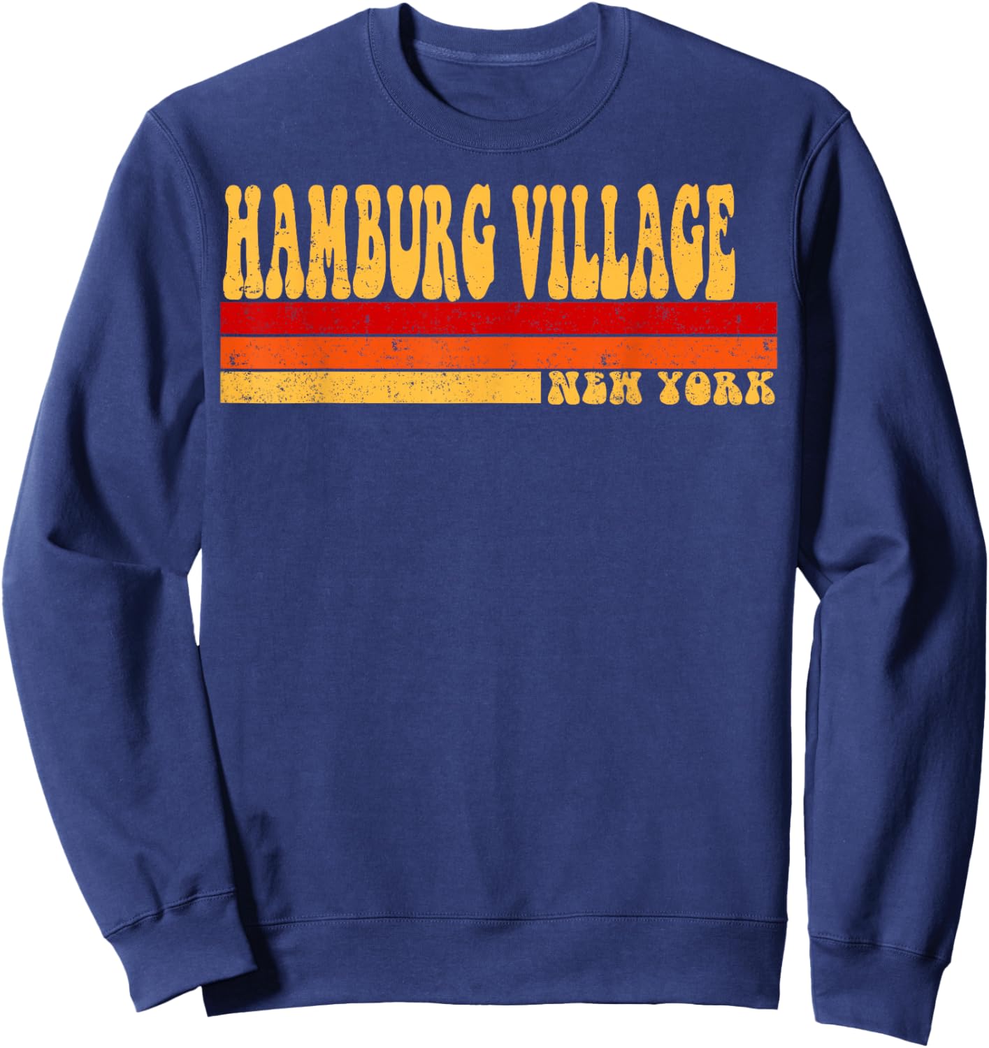 HAMBURG VILLAGE New York City Vintage Roots Retro 70s 80s Sweatshirt - Sweatshirt | Navy