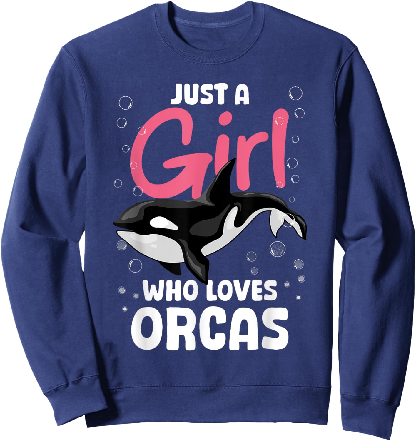 Cool Orca Whale Design For Girls Women Kids Ocean Orca Lover Sweatshirt - Sweatshirt | Navy