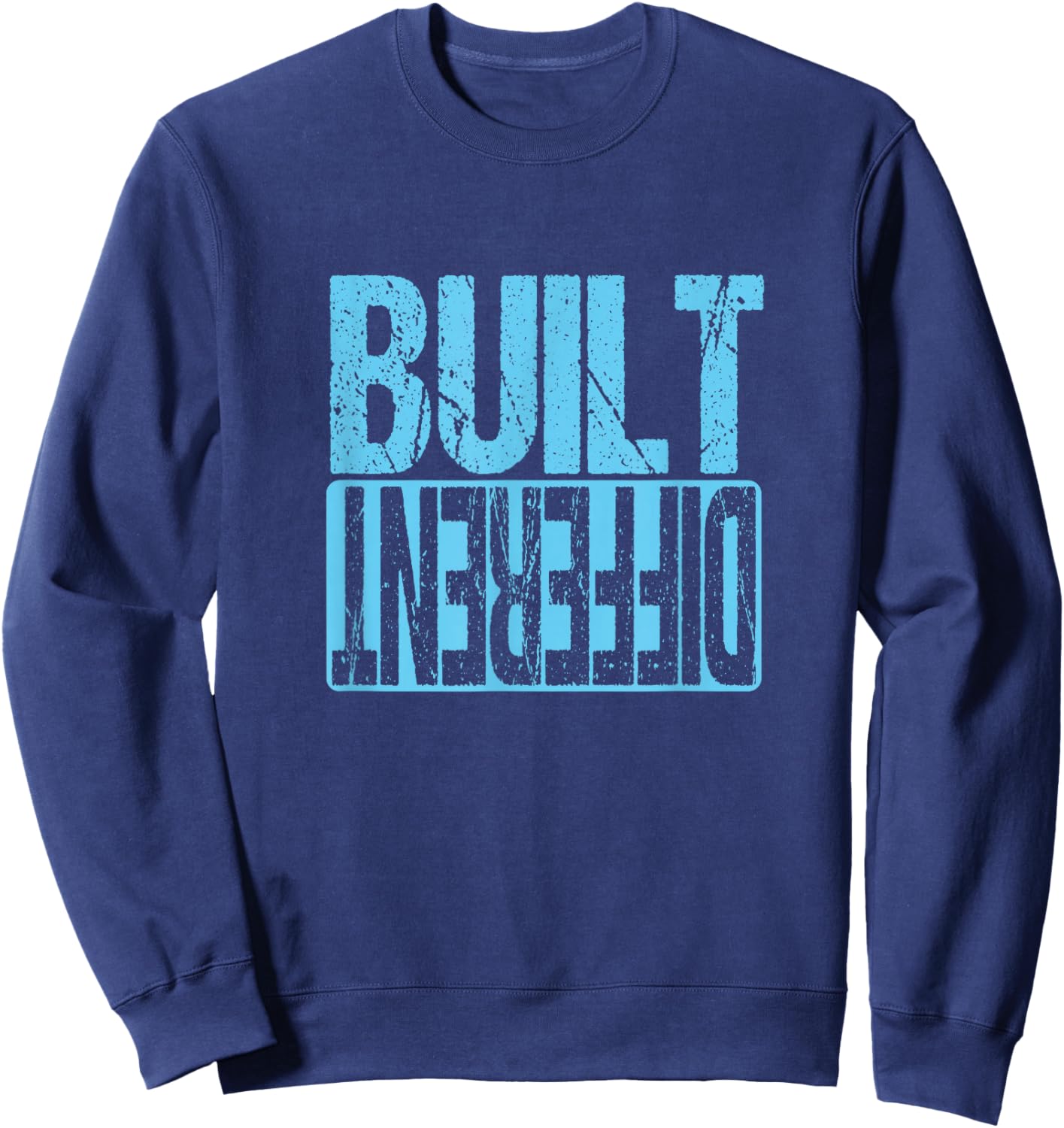 Match Blue Color -Adult Retro-Modern Black Small Short Sleeve Sweatshirt - Sweatshirt | Navy