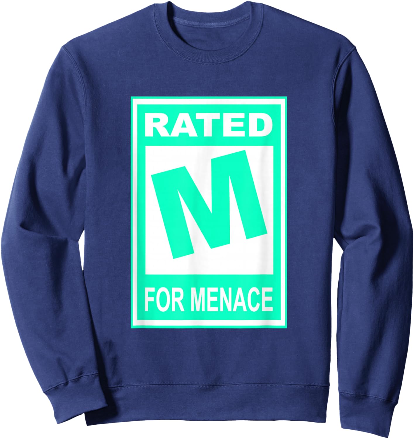 Light Teal Aqua Color M for Menace Light Teal Aqua Sweatshirt - Sweatshirt | Navy