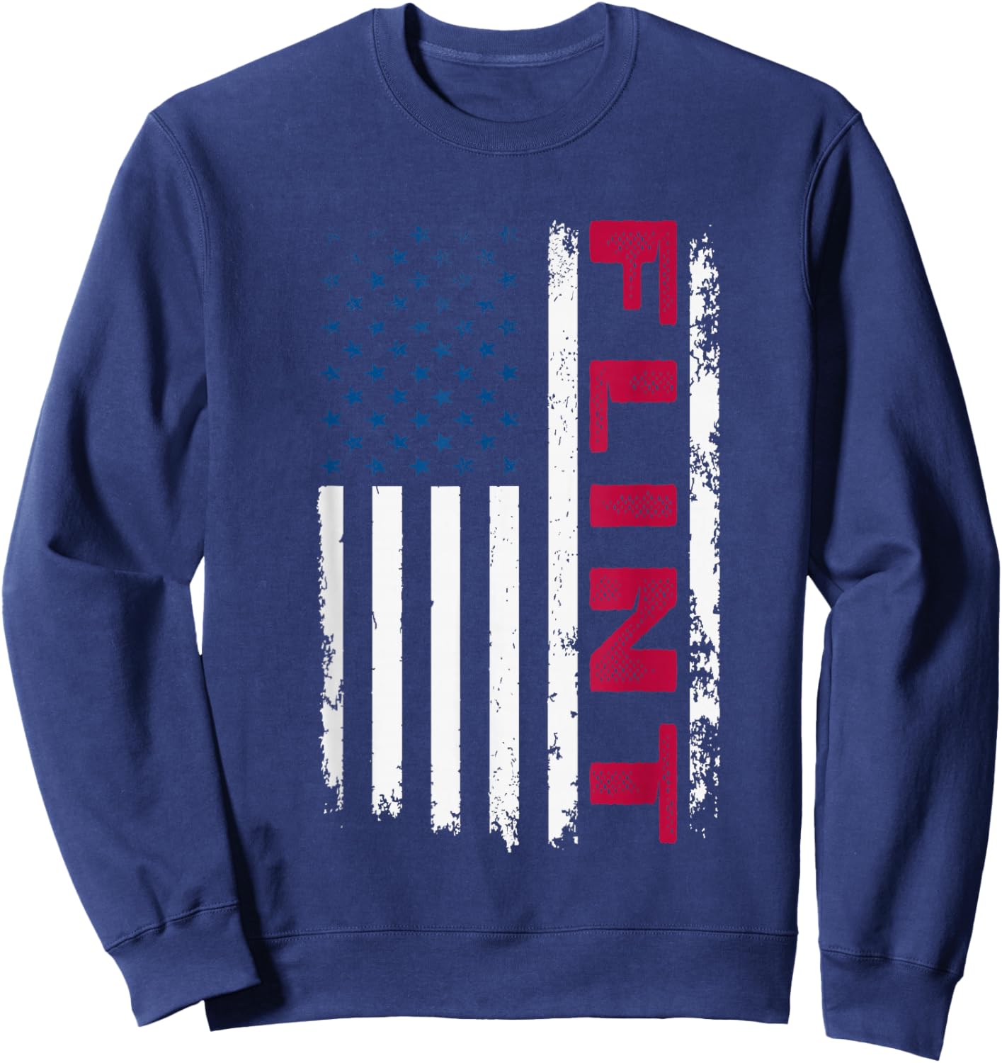 Flint USA Flag Lover Patriotic American Flint Sweatshirt - Sweatshirt | Navy