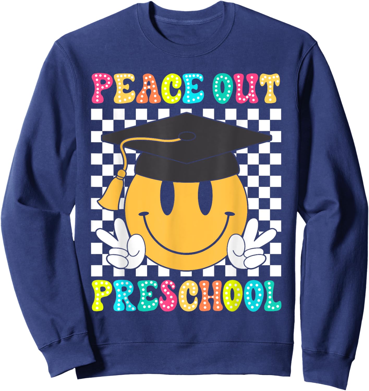 Peace Out Preschool Graduation Class Of 2024 Kid Boy Girl Sweatshirt - Sweatshirt | Navy