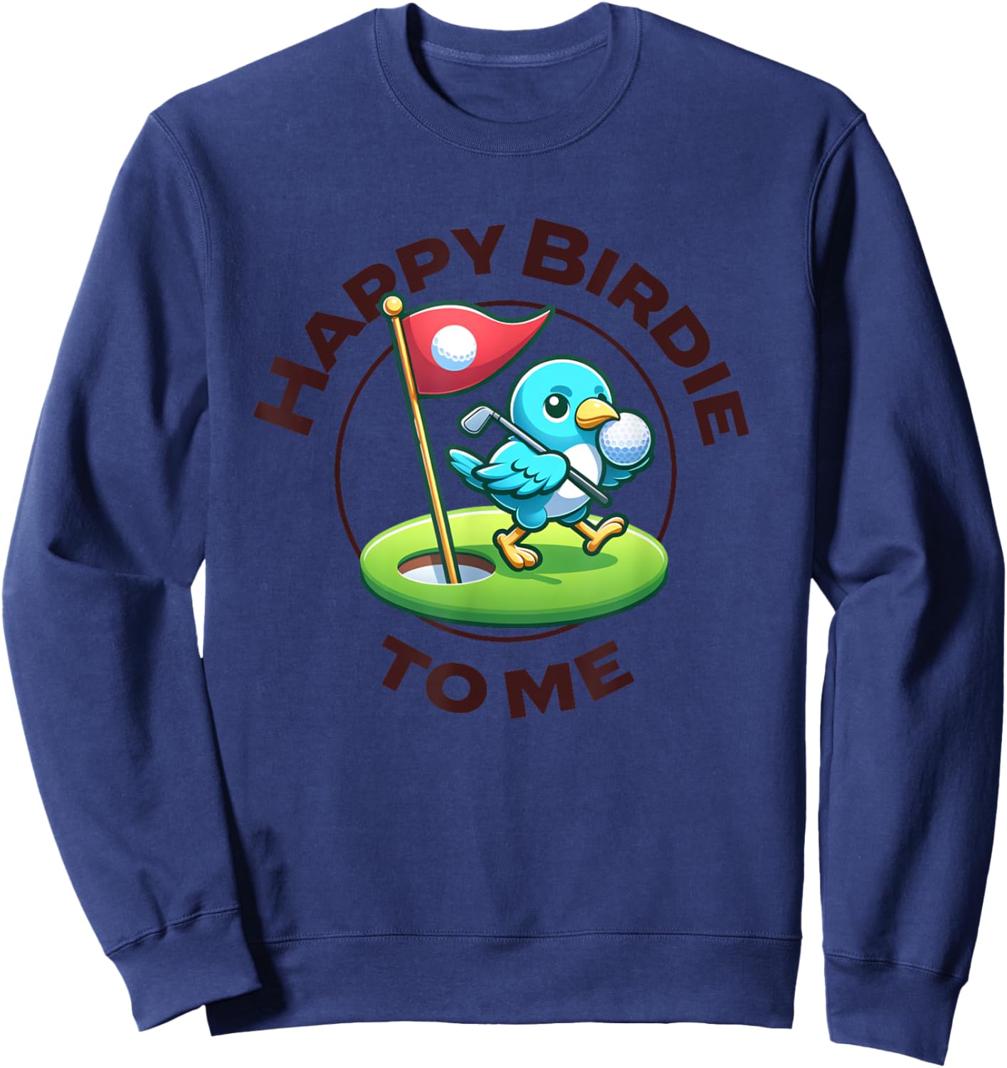 Funny Golf Birthday Happy Birdie Golfer Kids Boys Men Sweatshirt - Sweatshirt | Navy