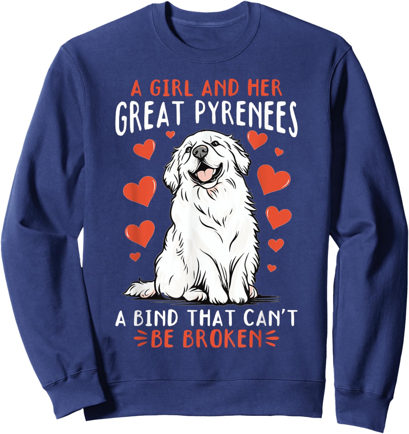 Great Pyrenees Dog Owner Men Women Girls Kids Sweatshirt - Sweatshirt | Navy