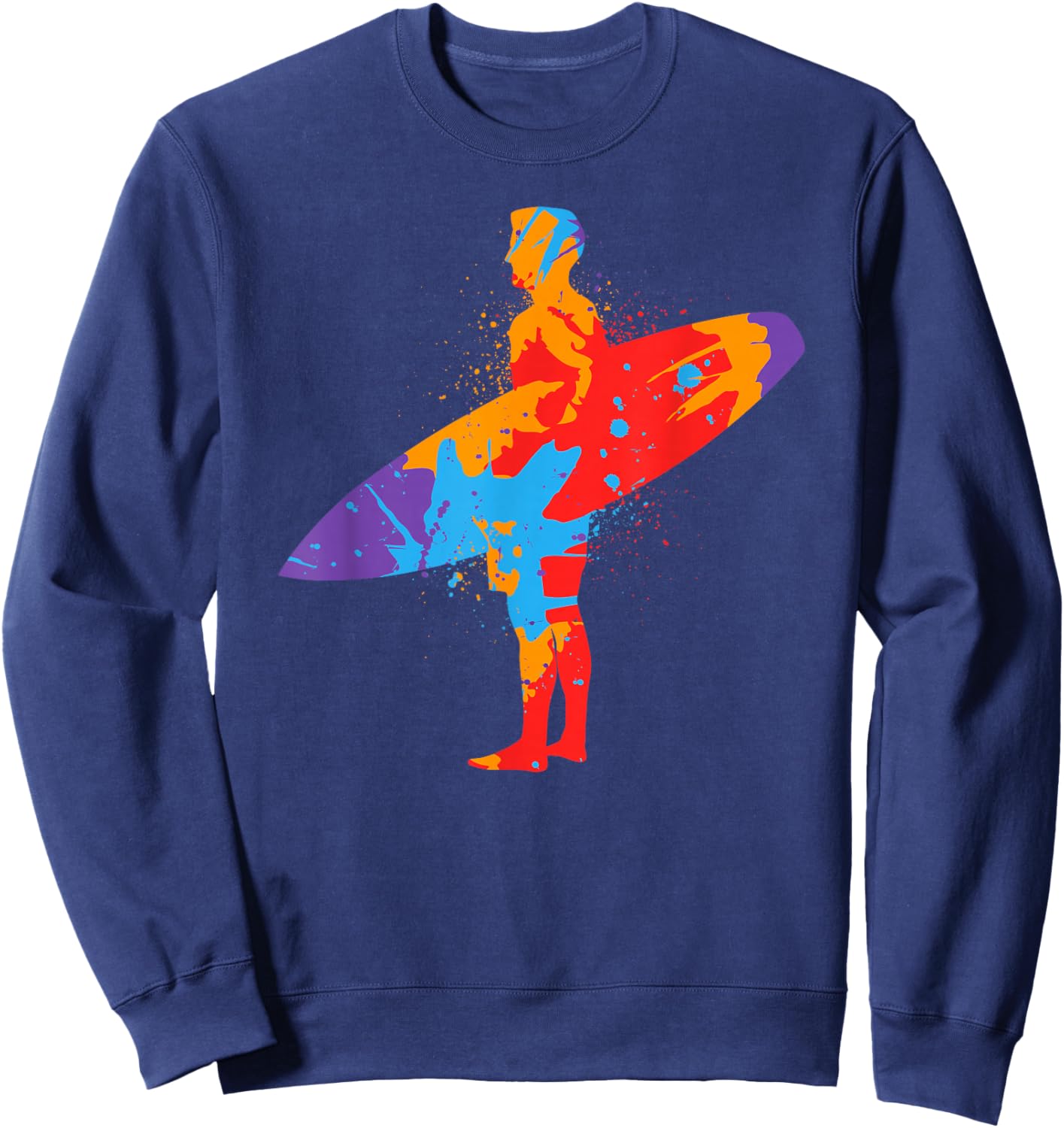 Surf Beach Colorful Surfboard Surfers Boys Men Kids Surfing Sweatshirt - Sweatshirt | Navy