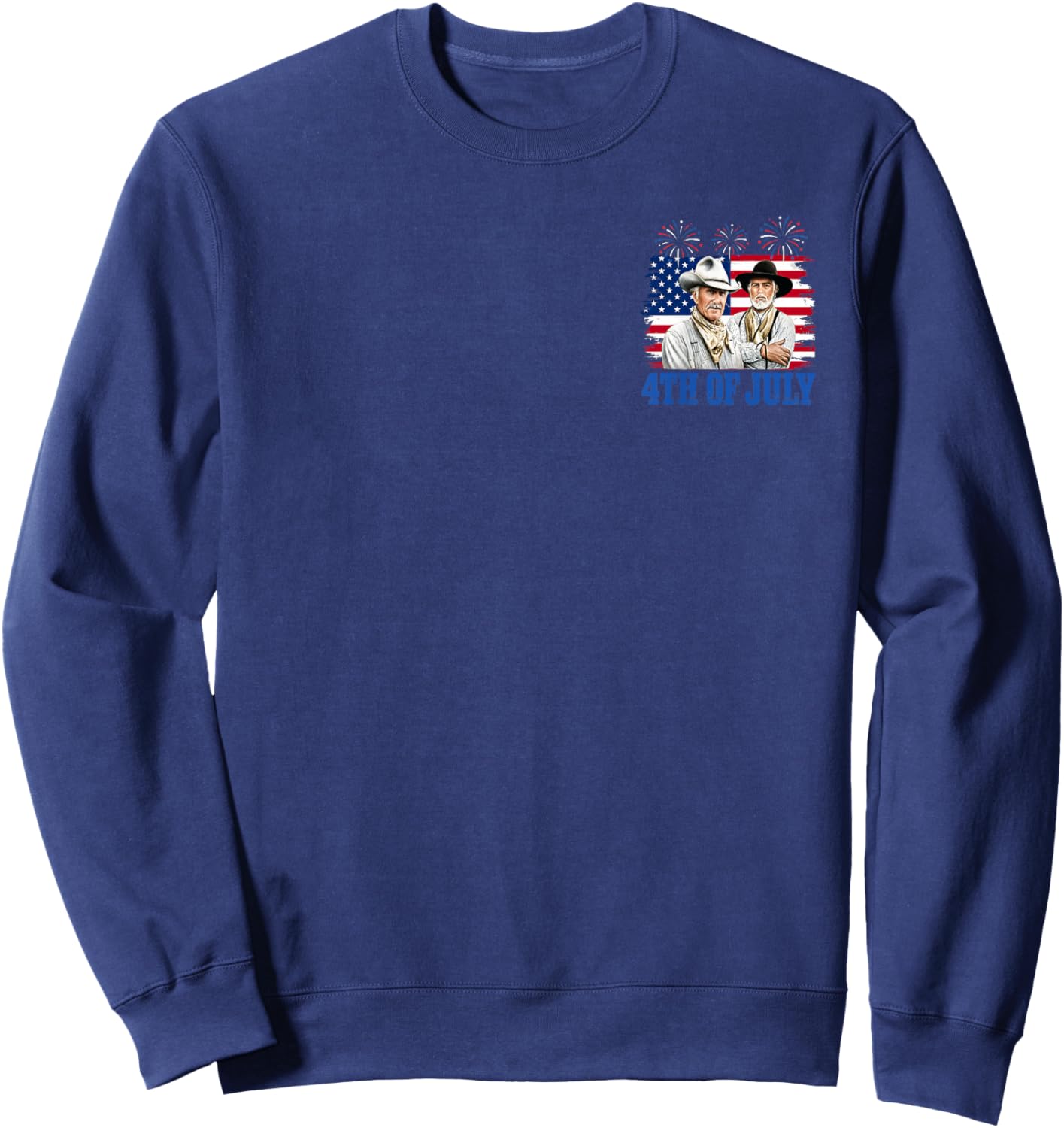 Western Cowboy Biscuits Freedom Fourth of July 2 Side Sweatshirt - Sweatshirt | Navy