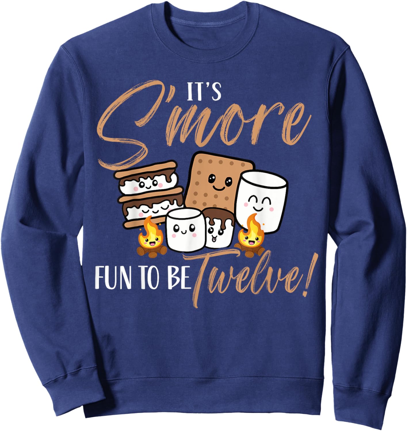 It's Smore Fun To Be 12 Twelve Birthday Campfire Marshmallow Sweatshirt - Sweatshirt | Navy